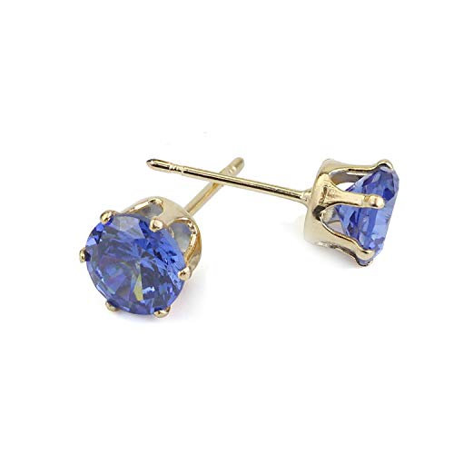 CHOP MALL Blue Cubic Zirconia Stainless Steel CZ Stud Earrings for Women Girlfriends Valentine's Day Anniversary Xmas