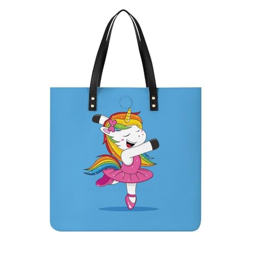 Sac à main licorne dansante grand format 39x39cm avec anses bandoulière