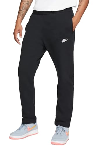 Nike Men's NSW Club Pant Open Hem, Black/Black/White, Small