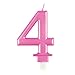 Unique-Bougie d'anniversaire chiffre 4-9 cm | Rose | Métallique | 1 pièce, 19604, 7 centimeters