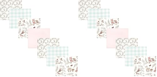 Image of Hudson Baby Unisex Baby Cotton Flannel Receiving Blankets Bundle, Girl Woodland Pals, One Size (Pack of 2)