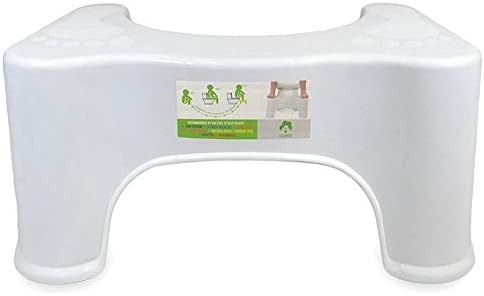 Crystals Toilet Bathroom Non Slip Anti Constipation Heal Bath Squat Step Stool Platform Sit Step Chair Shower Stool in Pearl White Color