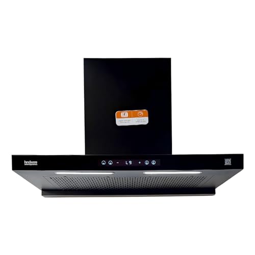 Image of Hindware DARCIA BLDC 90M | | 1500 m /hr | Filterless Auto-Clean Kitchen Chimney With 9- Speed Motion Sensor & Touch Control | 2026 Model (Black) (90CM)