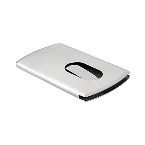 SAMGU Business Card Holder Men Vogue Thumb Slide Out Stainless Steel Pocket ID Credit Card Holder Case Cover