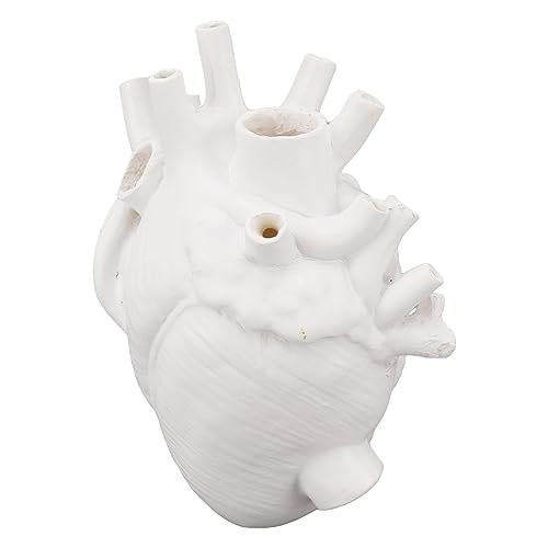 Akozon Heart Shaped Vase Deco Modern Exquisite Planter Pot for Home Office Bedroom Wedding Black (White)