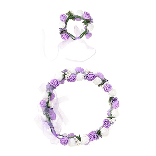 Reviews y listado de Juegos de Coronas y Guirnaldas disponible en línea para comprar. 35 Baluue 1 Juego Juego de pulseras de corona de doble hilera Aro de pelo nupcial de boda floral diadema de flores guirnalda de flores tiara guirnalda nupcial muñequera de doble