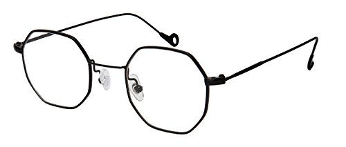 Edge I-Wear Retro Chic Octagon Shaped Metal Sunglasses w/Flat Lens M5112-FL