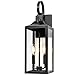Yolsunes Black Dusk to Dawn Outdoor Wall Lantern 2-Light, 19