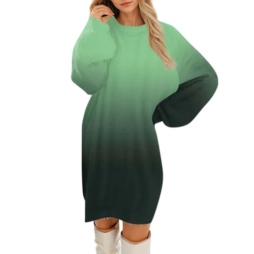 Generisch Strickkleid Damen Oversize Pullover Herbst Winter Longpullover Pulloverkleid Elegant Winterkleid Lässig Wollkleid Mode Sweater Warm Pullis...