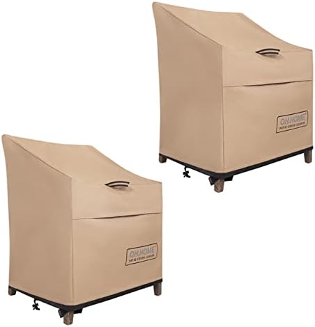 QH.HOME Outdoor Chair Covers Waterproof 900D Heavy Duty Strong Tear Resistance - 2 Pack Patio Chair Covers UV Resistant Fade, Patio Furniture Covers with Air Vent, Portable Handle (37"W X 40"D X 31"H)