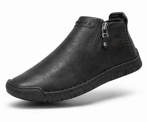 Image of Kraasa Men's Stylish Trendy Sneakers | High Tops Synthetic Side Zipper Casual Shoes | Ultra Soft Cushioned Insole | Airmix Sole Footwear