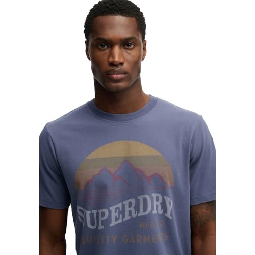 Superdry Outdoors Mountain RLXD Tee T-Shirt, Soft Navy, 3XL Men's