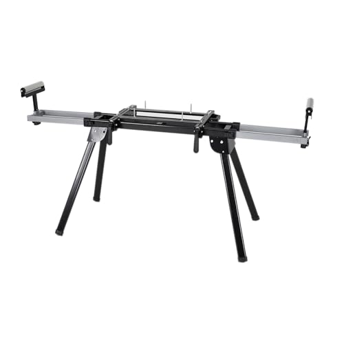 Miter Saw Stand Universal 440lbs Load Capacity, 76-4/5'' Max Sliding Rail, Folding w/ Quick Release Mounting Brackets for Repeat Cutting
