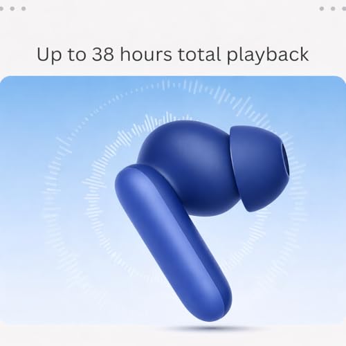 Image of Lynacz Original Wireless Earbuds Compatible with OnePlus, 11 Pro / 11R / Nord 3, Long Playback, Lightweight Design Blue (BUDS-2R)