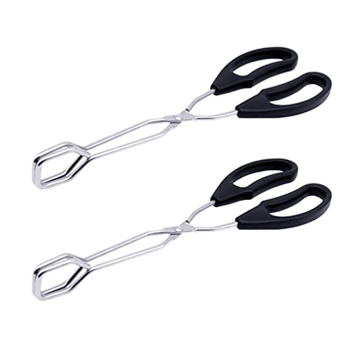 Hemoton Multipurpose Kitchen Tongs Sturdy Stainless Steel Clips for Cooking Serving