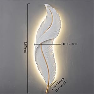 n/a Lampe murale à plumes blanches LED for la télé Corridor couloir couloir de chambre à coucher en arrière-plan (Color : A, Size : Remote)