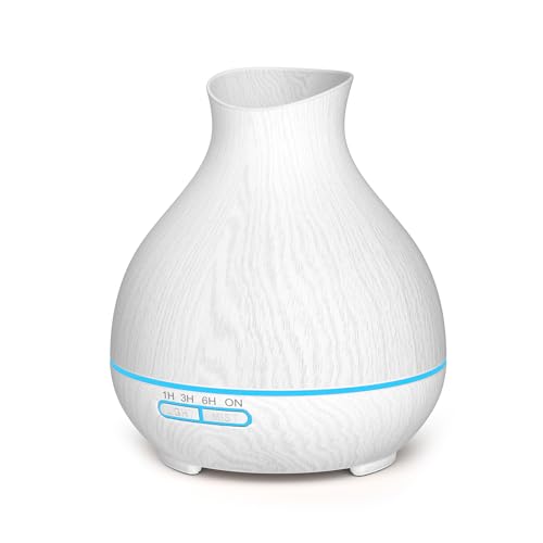 BZseed Aromatherapy Essential Oil Diffuser 550ml 12 Hours White Wood Grain Aroma Diffuser with Timer...