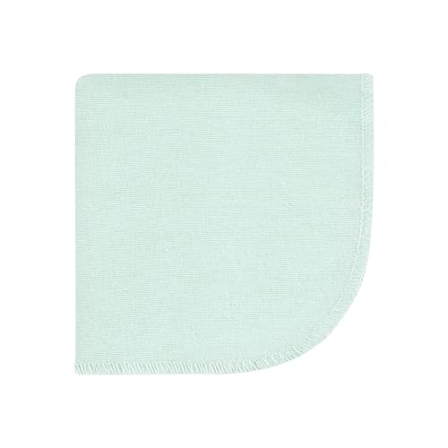 Image of Hudson Baby Unisex Baby Flannel Cotton Poly Washcloths, Eucalyptus 12Pk, One Size