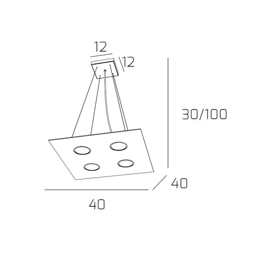 Lámpara LED moderno cuadrado 40 cm plafón de techo interior dormitorio 3