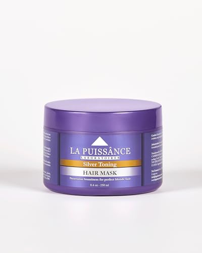 LA PUISSANCE Silver Toning Purple Hair Mask for Blonde Hair & Gray or white Hair - Intense Hydration & Toning - Neutralizes Brassiness, Revives Shine, Softens & Hydrates - For Home and Salon Use