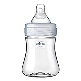 Chicco Duo 5oz. Hybrid Baby Bottle with Invinci-Glass Inside and Plastic Outside | Dishwasher, Bottle Warmer, and Electric Sterilizer Safe | Intui-Latch Nipple | Clear/Grey