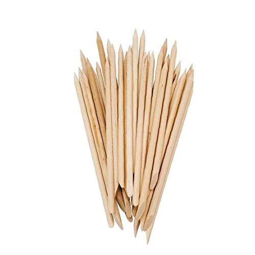 20 piezas empujador de cutículas para arte de uñas, palos de madera naranja para quitar cutículas, instrumento de manicura
