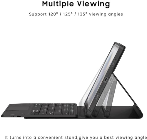 Image of ProElite TouchPad Keyboard case for iPad Air 11 inch M4 /M3 /M2, Pro 11 4th /3rd Gen & Air 5th /4th Gen 10.9 inch Pencil Holder, Detachable Bluetooth Keyboard Built-in 7-Colors Backlit, Blue