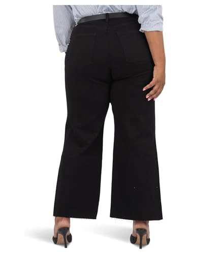 KUT from the Kloth Women's Plus Meg High Rise Fab Ab Wide Leg Raw Hem-Long Inseam3