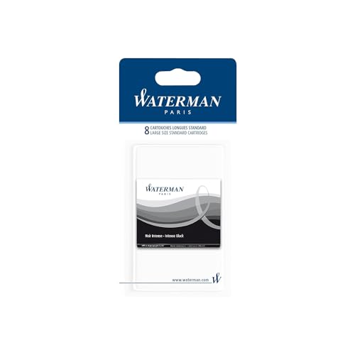 Waterman Fountain Pen Cartridges, Black, 8-Pack (52021W)