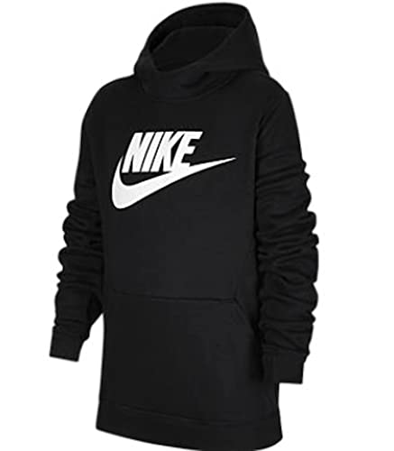 Nike Boys Sportswear Club+ Hbr Pullover Hoodie Extended Plus Sizes (as1, alpha, m, regular, Black/White/White)