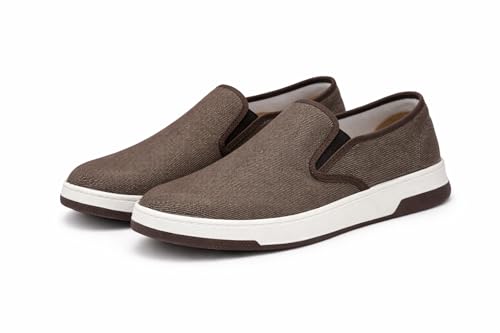 Image of Marswalk Men's Casual Slip-On Shoes, Blue Canvas, Breathable, Lightweight, Rubber Sole