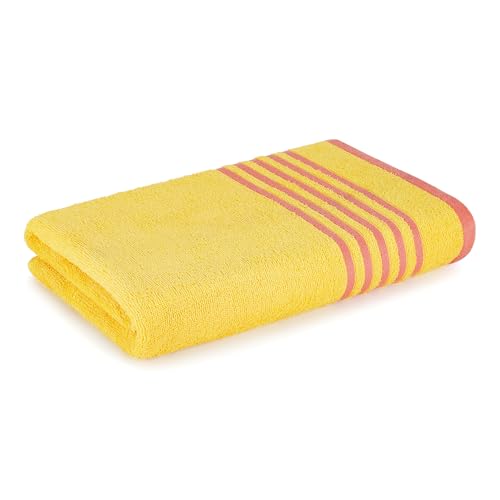 Image of Layers Basicx 100% Cotton 380 GSM Bath Towel - Minion Yellow - Pack of 1 for Men /Women Soft, Highly Absorbent Towels (70 x 150 cm)