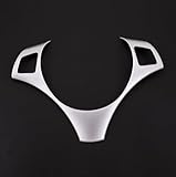 for BMW E90 1 3 Series E82 E87 E90 E92 E93 320I 330I 325I 335D 335I 2005 2006 2007 2008 2009 2010 2011 2012 Car Steering Wheel Decoration Frame Trim Accessories (Silver)