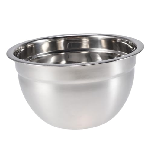 Frcolor ステンレス製深型ミキシングボウル フルーツサラダ用 食材混ぜやすい 丸みリップ設計 安定感ある平底 キッチン調理用 家 業務用