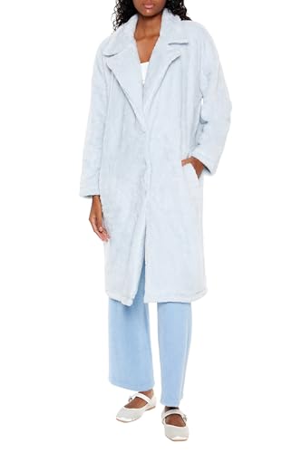 Forever 21 Women's Faux Shearling Teddy Duster Coat2