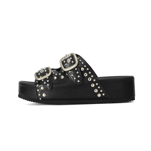 Image of Raffia Sandals for Women Platform Slide Sandals Espadrille Adjustable Double Buckle Summer Comfortable Cute Woven Casual Beach Shoes