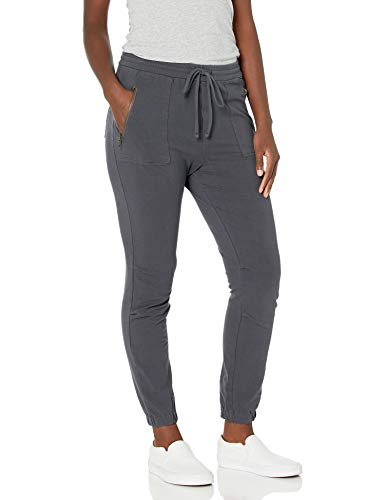 Amazon Brand - Daily Ritual Women's Stretch Cotton Knit Twill Zip Pocket Jogger Pant, Asphalt, Medium
