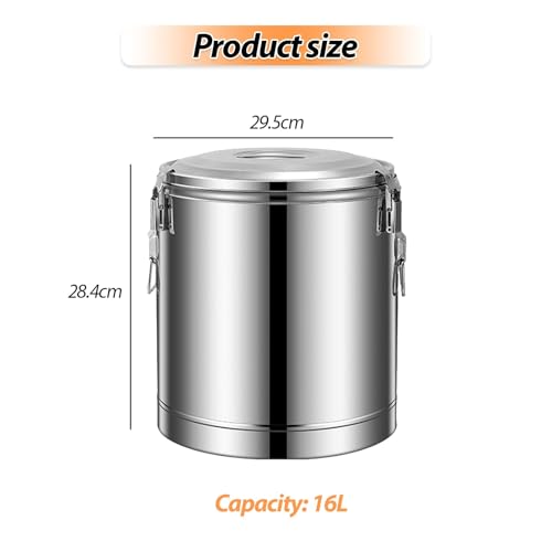 Contenedor de almacenamiento sellado de acero inoxidable, cubo térmico de transporte de alimentos para cocina, ideal para almacenar granos, café, té o harina