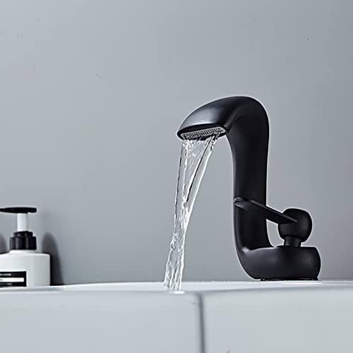 Robinet de lavabo de comptoir en laiton massif avec jet cascade premium - 4