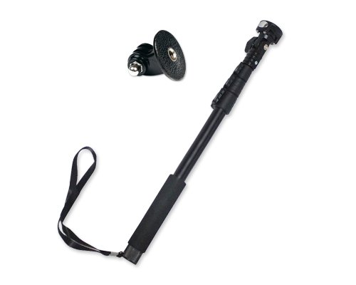 Max Load 2.5kg Selfie Handheld Monopod 17-48" Extendable Telescoping Pole with Tripod Mount for GoPro Hero 1, Hero 2, Hero 3, Hero 3+, Hero 3 Plus, Hero 4 Camera - Black
