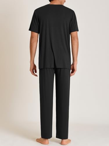Latuza Men's Soft Pajama Set Viscose Short Sleeves Top with Pants3