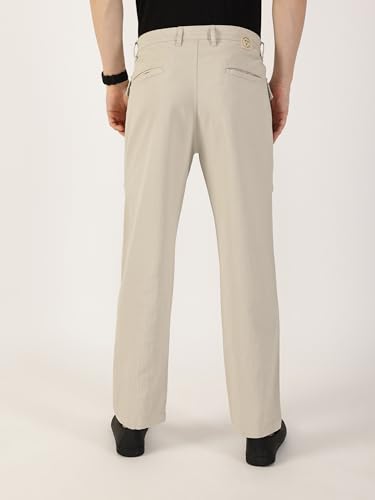 Image of Thomas Scott Men's | Solid | Light Weight | Breathable Fabric | Mid Rise | Regular Fit | Cotton Blend | Button Waist | Cargo | Trouser | Pants