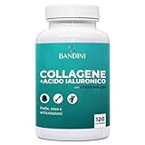 Bandini® Collagene e Acido Ialuronico - Collagene idrolizzato, 120 compresse arricchite con Coenzima Q10-1000mg di collagene a dose con acido ialuronico e CoQ10 per pelle, ossa e Articolazioni