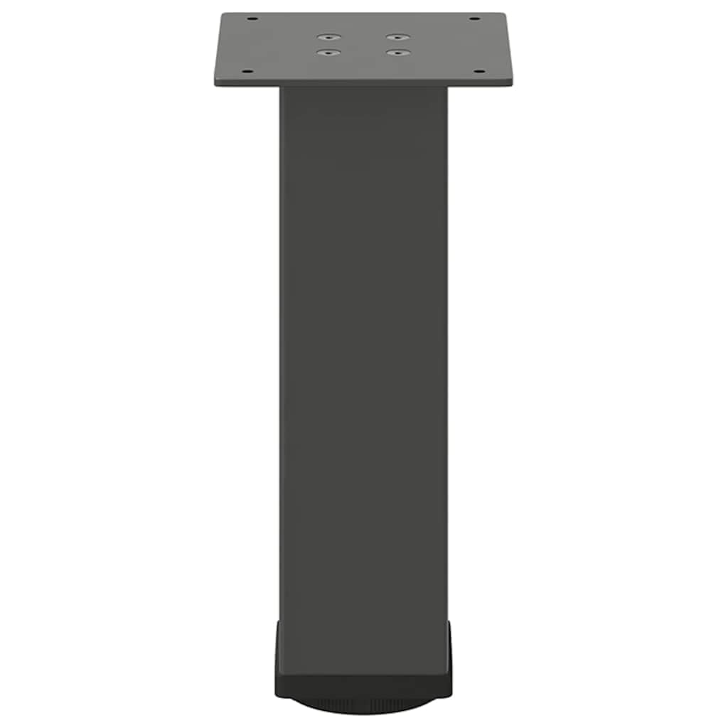 Juego de 4 patas de mesa de café, color antracita, 80 x 80 x 1,2 mm, tubo de acero de 30-32 cm, altura regulable, patas para muebles con patas niveladoras, diseño moderno, robustas