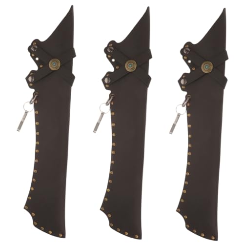 VANZACK 3pcs Traditional Arrow Bag Holder Portable Storage Bag Hip for Archery Pu Leather Case