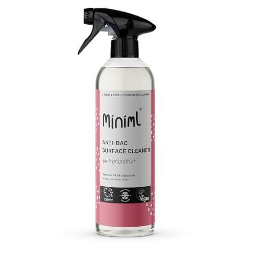 Miniml Eco Antibacterial Surface Cleaner Spray 750ml – Grapefruit Scented Multi-Purpose Disinfectant, Natural Plant-Based, Vegan & Cruelty-Free Anti-Bac Cleaning Formula