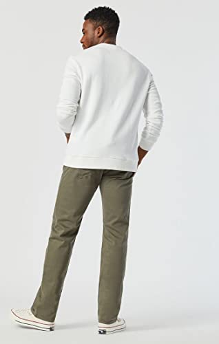 Mavi Zach Men's Straight Leg Pants, Regular Rise Twill Pants for Men, Dusty Olive Twill, Khaki Green Work Pants, 35 x 344