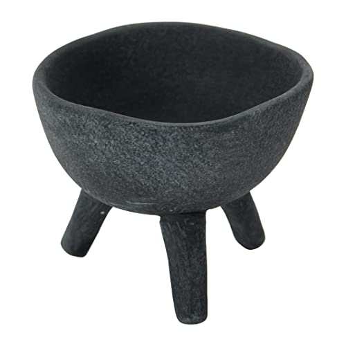 Image of Creative Co-Op Boho Terracotta Footed Planter, Matte Black