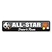 All-Star Sign, Kid Name Room Sign, Custom Sports Lover Game Fanatic Child Athlete Bedroom Aluminum Decor - 3