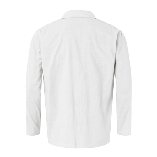 Men's Cotton Linen Blazer Jacket Solid Notch Lapel Blazer Suit Lightweight Slim Fit Simple Suit Coat with Pockets3